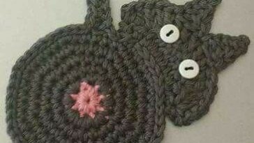 Cat Butt Coasters Crochet Free Pattern