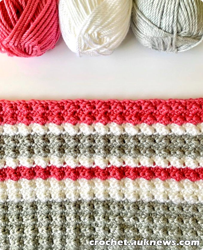 Crochet Sedge Stripes Baby Blanket Pattern