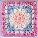 Crochet Square with Flower Pattern