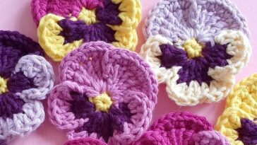 Crochet Pansies