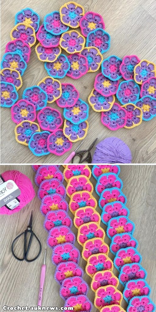 Hexie African Flower Motif Pattern