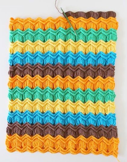 Vintage Fan Ripple Stitch Pattern