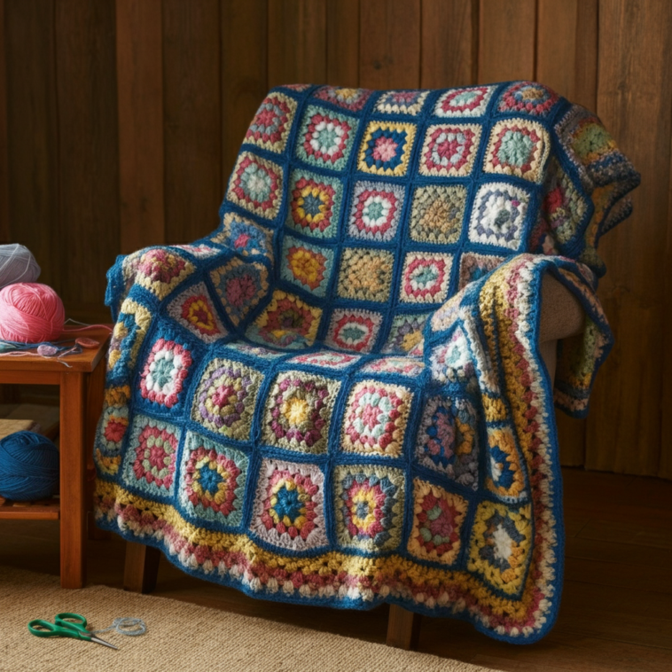Crochet Granny Square Blanket Pattern Crochet Easy