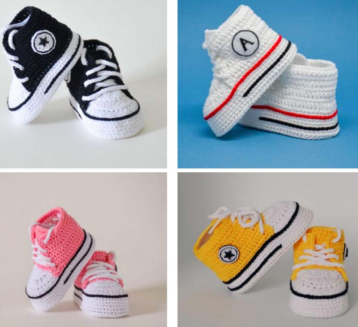 Crochet Baby Converse Shoes – Free Pattern PDF