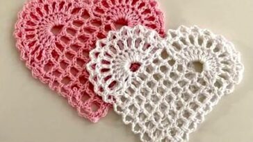 Crochet Heart Coaster Free Pattern