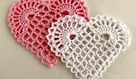 Crochet Heart Coaster Free Pattern
