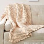 Knit Seed Stitch Throw Pattern