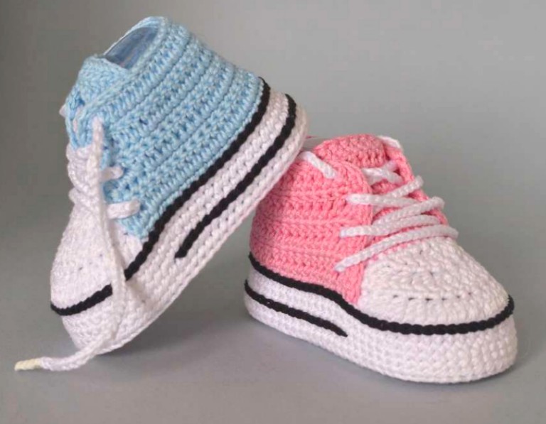 Crochet Baby Converse Shoes – Free Pattern PDF