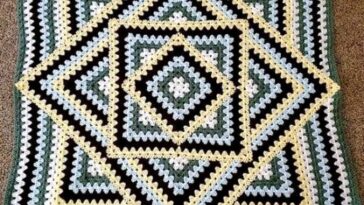 Squared Diamond Granny Throw