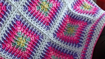 Solid Granny Square Blanket