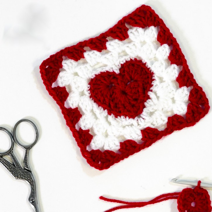 Crochet a Heart Granny Square