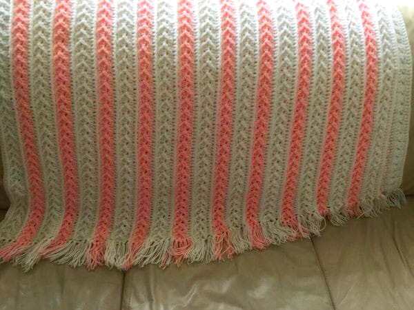 Arrow Stitch Crochet Afghan