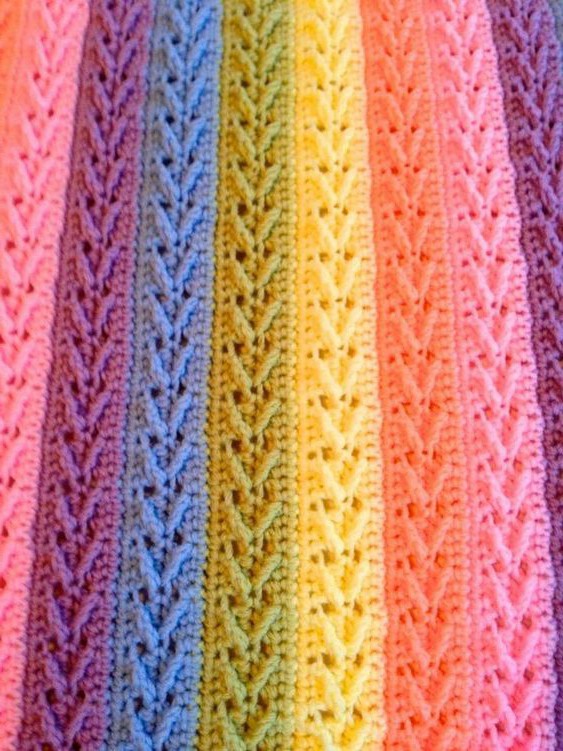 Arrow Stitch Crochet Afghan