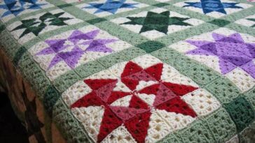 Granny Triangles Quilt Crochet Free Pattern