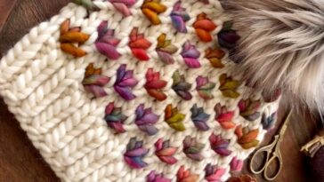 3D Leaf Stitch Beanie Crochet Pattern