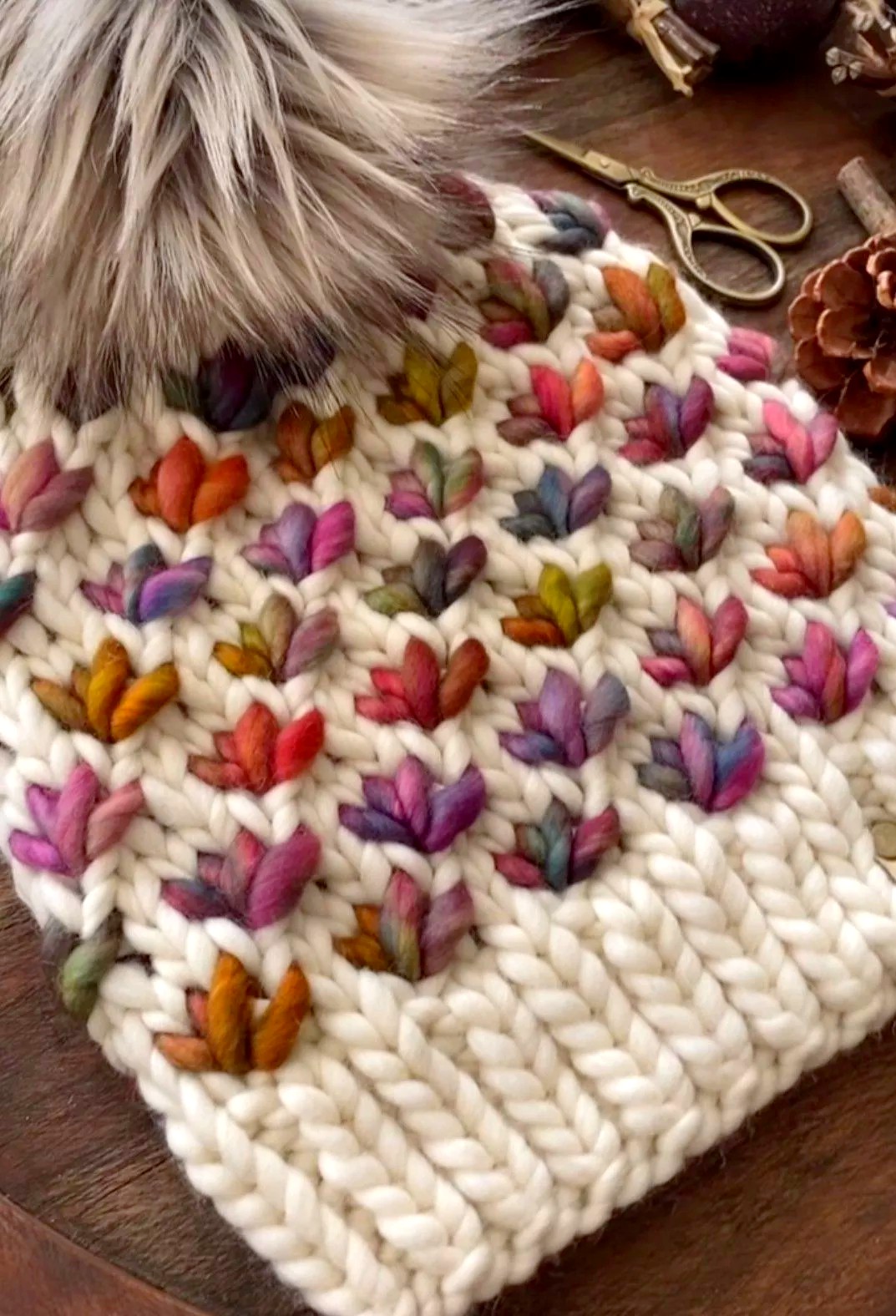 3D Leaf Stitch Beanie Crochet Pattern