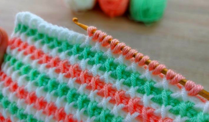 Super Very Easy Tunisian Crochet Stitch