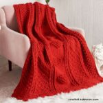 Aran Hearts Throw Free Pattern