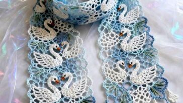 Beautiful Crochet Swan Scarf