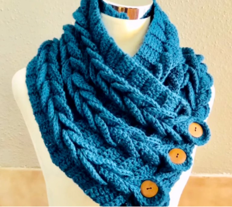 Braids Crochet Scarf Cowl Pattern