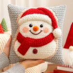 Crochet Snowman Pillow