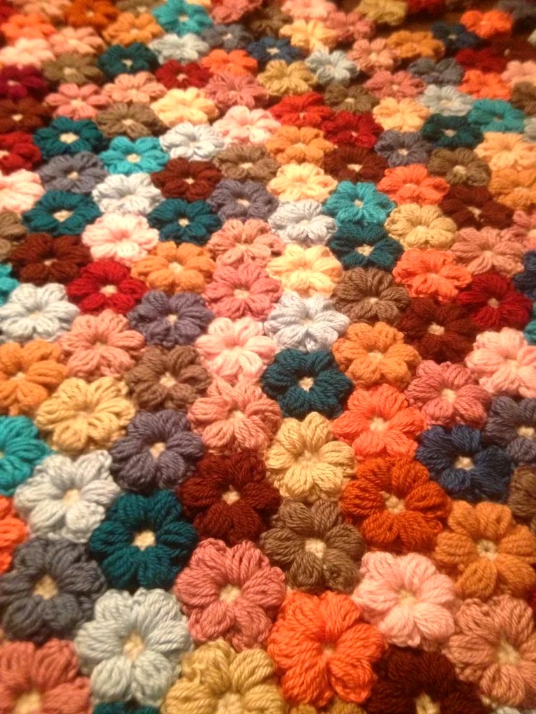 Crochet Puff Stitch Flowers Pattern