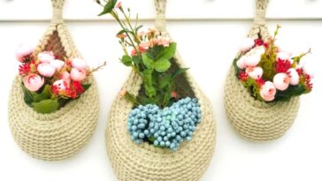 Crochet Hanging Basket Set