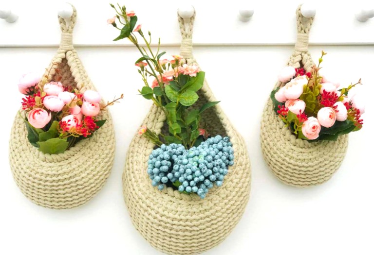 Crochet Hanging Basket Set