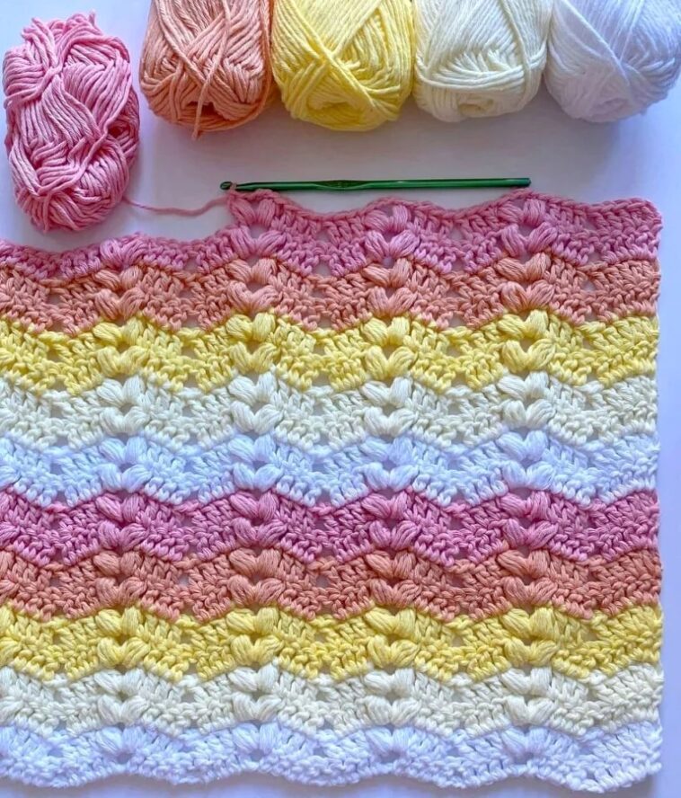 Puff Shell Ripple Afghan The Puff Ripple Stitch Free Pattern - Crochet Easy
