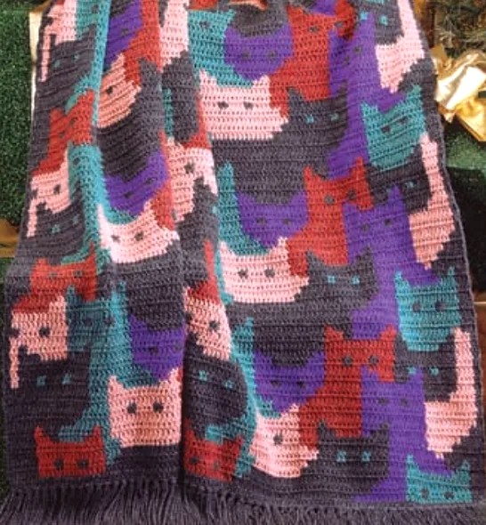Cats Afghan Crochet Free Pattern